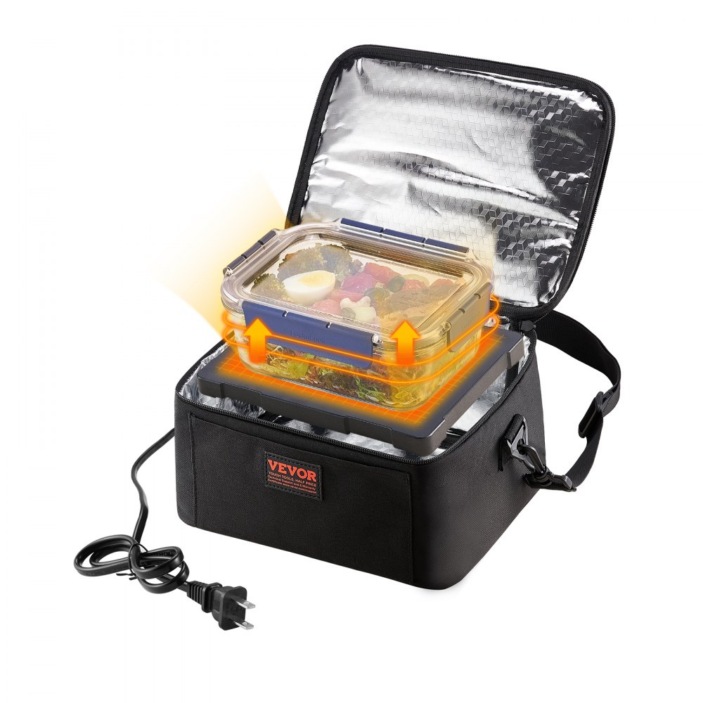 VEVOR Portable Oven, 110-120V Home/Office Food Warmer, 80W (Max 100W) Portable Mini Personal Microwave, 2QT Electric Heated Lunch Box, Compatible with Glass, Ceramic, Foil Container (Black) - DRFHDHS15QUA7VYCQV1