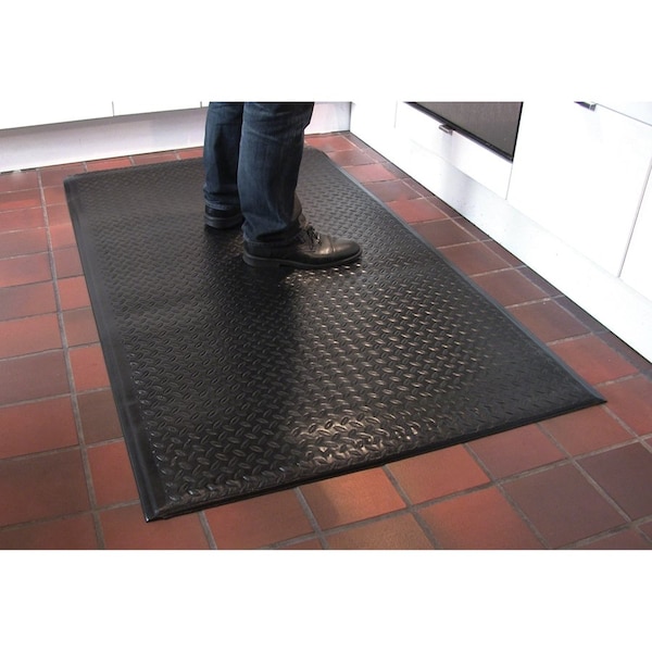 Millennium Mat Co Antifatigue Mat, 3 ft L x 2 ft W, Diamond Pattern, Black - MLL24020301DIAM