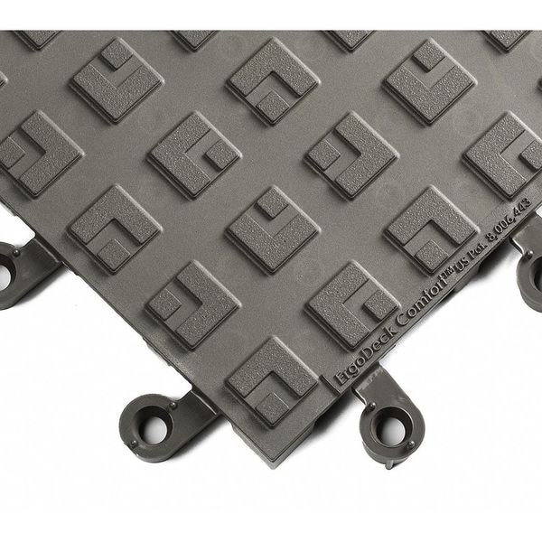 Wearwell Interlocking Antifatigue Mat Tile, 7/8 in Thickness, PVC, 10 PK - 556