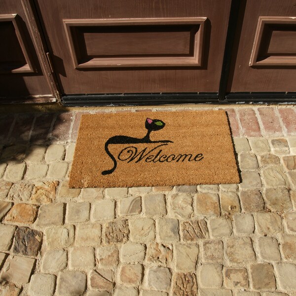 Rubber-Cal Kitty Cat Welcome Mat Cat Doormat, 18 x 30-Inch - 10-106-065