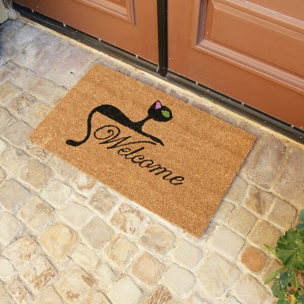 Rubber-Cal Kitty Cat Welcome Mat Cat Doormat, 18 x 30-Inch - 10-106-065