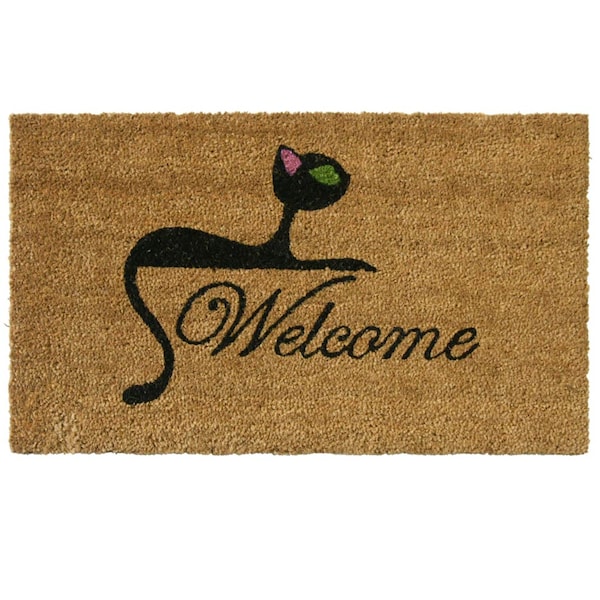 Rubber-Cal Kitty Cat Welcome Mat Cat Doormat, 18 x 30-Inch - 10-106-065