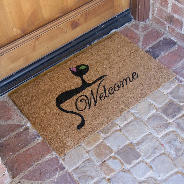 Rubber-Cal Kitty Cat Welcome Mat Cat Doormat, 18 x 30-Inch - 10-106-065