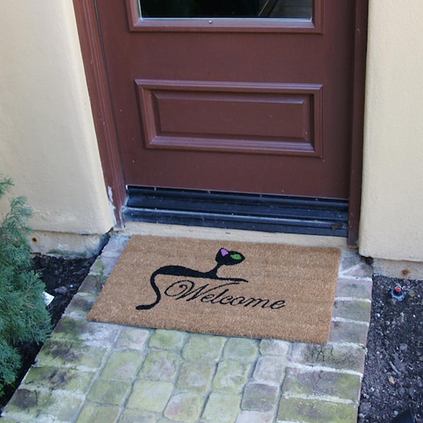 Rubber-Cal Kitty Cat Welcome Mat Cat Doormat, 18 x 30-Inch - 10-106-065