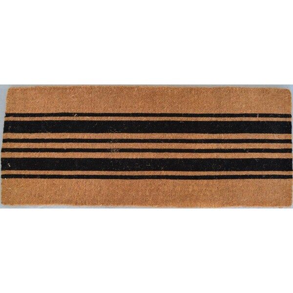 Imports Decor Imports Decor  Black & Natural Stripes Hand Woven Printed Door Mats - 670TCM-XL