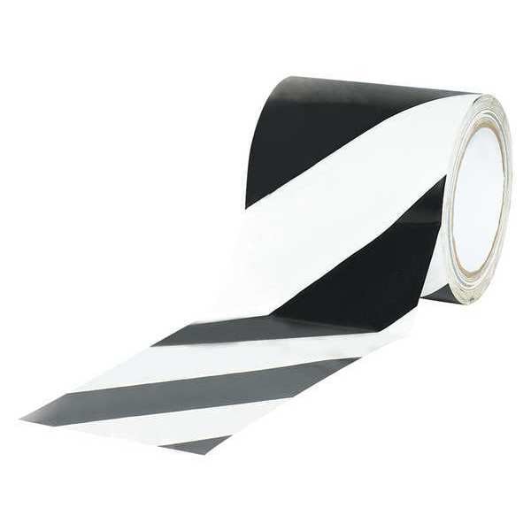 Partners Brand Tape Logic Striped Vinyl Tape, 7.0 Mil, 4" x 36 yds., Black/White, 12/Case - T9436BW