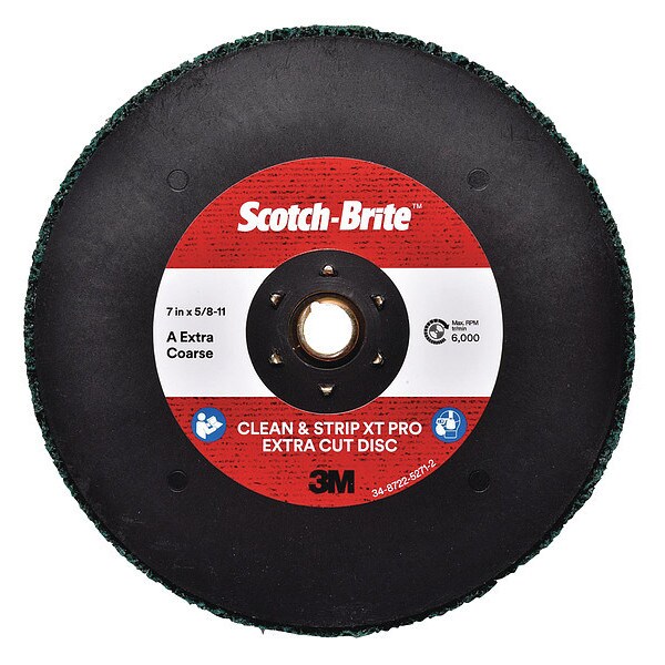 Scotch-Brite 7" dia. Green 100 grit Extra Coarse Aluminum Oxide Quick Change Disc - 61500303153