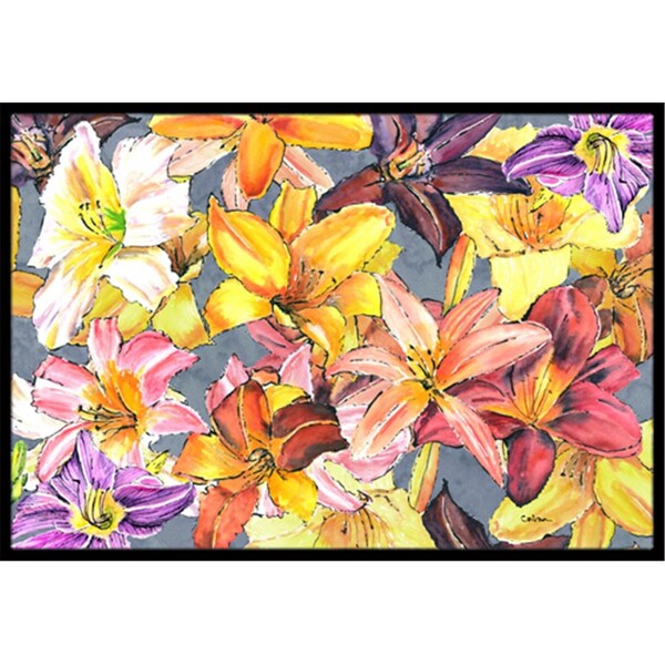 Carolines Treasures 24 x 36 In. Day Lillies Indoor or Outdoor Mat - 8892JMAT