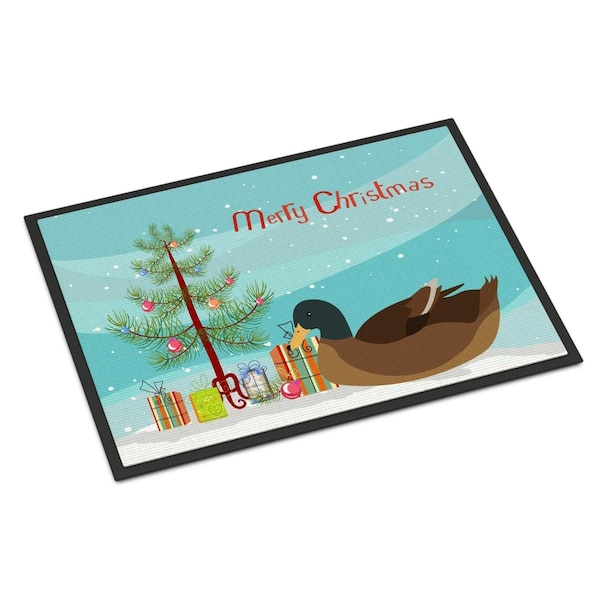 Carolines Treasures Khaki Campbell Duck Christmas Indoor or Outdoor Mat, 24 x 36 in. - BB9233JMAT