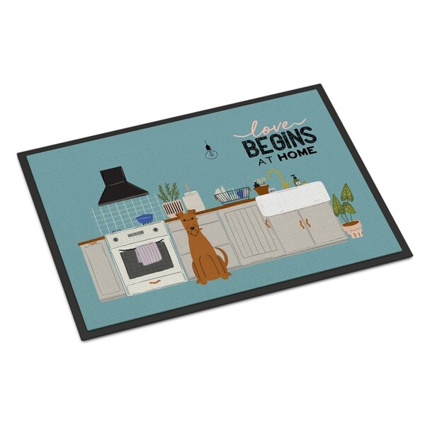 Carolines Treasures 18 x 27 in. Irish Terrier Kitchen Scene Indoor or Outdoor Mat - CK7766MAT