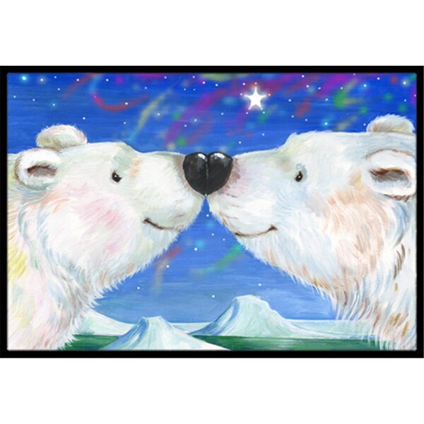 Carolines Treasures Polar Bears Polar Kiss by Debbie Cook Indoor or Outdoor Mat- 18 x 27 - CDCO0487MAT