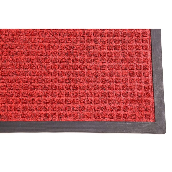 Rhino Mats Town & Country Entrance Mat, Polypropylene/Rubber, 3/8" Thick, Red, 2 ft W x 3 ft L - TNC-2436R