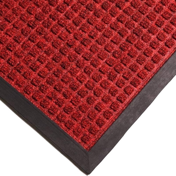 Rhino Mats Town & Country Entrance Mat, Polypropylene/Rubber, 3/8" Thick, Red, 2 ft W x 3 ft L - TNC-2436R