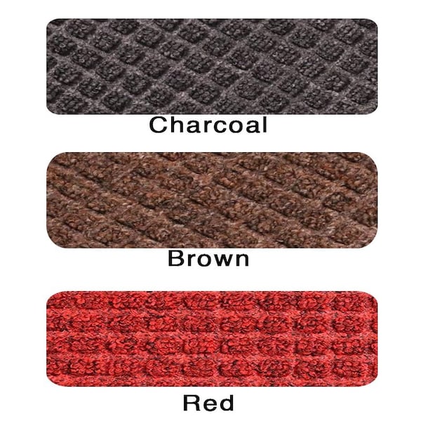 Rhino Mats Town & Country Entrance Mat, Polypropylene/Rubber, 3/8" Thick, Red, 2 ft W x 3 ft L - TNC-2436R