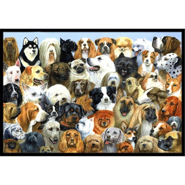 Jensendistributionservices Fifty One Dogs Indoor or Outdoor Mat, 18 x 27 - MI2557084