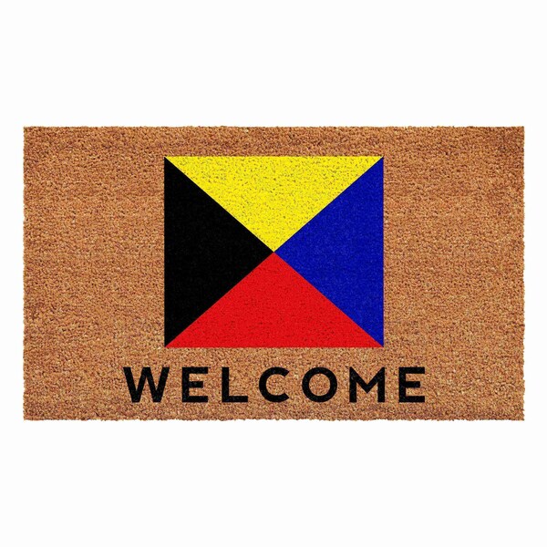 Calloway Mills Personalized Door Mat, Blue, Red, Yellow, Black, Natural, 24 in W x 36 in L - 108122436Z