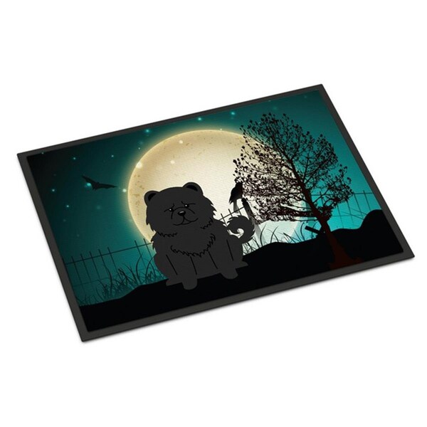 Micasa Halloween Scary Chow Chow Black Indoor or Outdoor Mat18 x 0.25 x 27 in. - MI228034