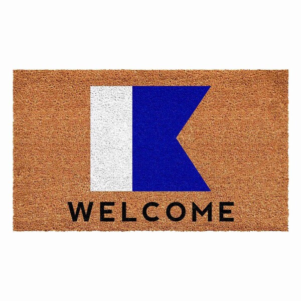 Calloway Mills Personalized Door Mat, Blue, White, Black, Natural, 24 in W x 36 in L - 108122436A