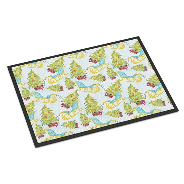 Carolines Treasures Christmas Tree and Sleigh Indoor or Outdoor Mat, 24 x 36 in. - BB7486JMAT