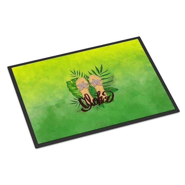 Carolines Treasures 24 x 36 in. Aloha Flip Flops Indoor or Outdoor Mat - BB7449JMAT