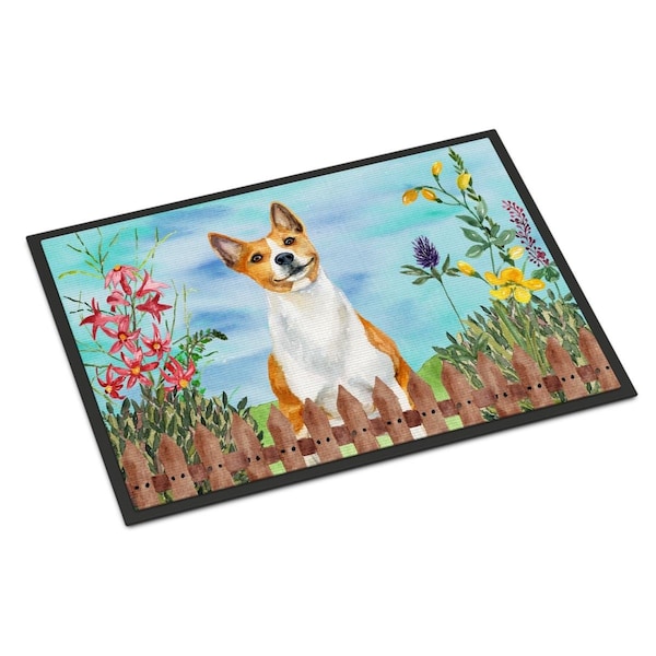 Carolines Treasures Basenji Spring Indoor or Outdoor Mat - 18 x 27 in. - CK1254MAT
