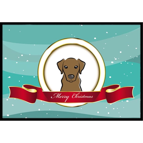 Carolines Treasures Chocolate Labrador Merry Christmas Indoor and Outdoor Mat- 24 x 36 in. - BB1544JMAT