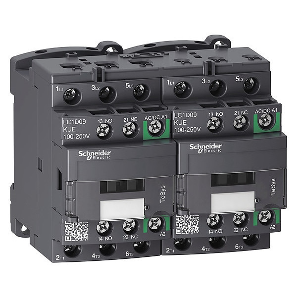 Contacto magnético IEC de Schneider Electric, 3 polos, 100 a 250 V CA/CC, 9 A, Reversibilidad: Sí - LC2D09KUE