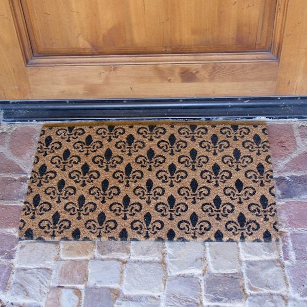 Rubber-Cal "St. Germaine" Fleur de Lis Door Mat, 18 by 30-Inch - 10-106-008P