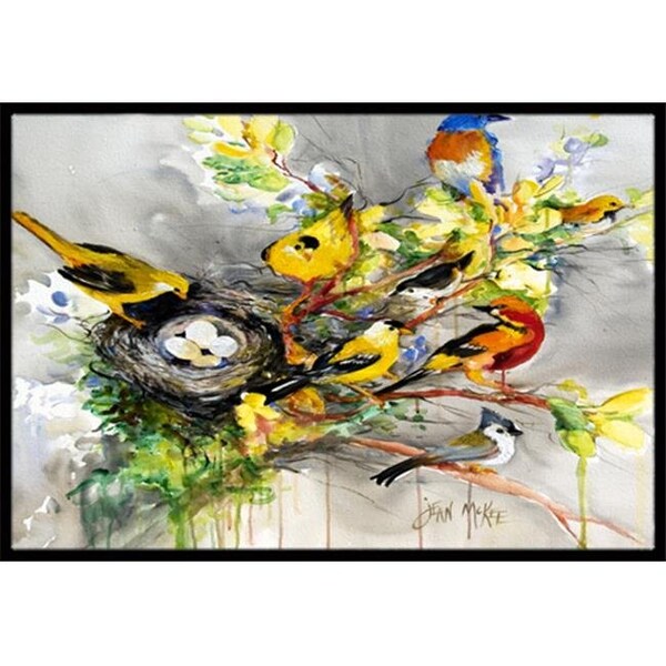 Carolines Treasures Carolines Treasures JMK1024JMAT Spring Birds Indoor & Outdoor Mat; 24 x 36 in. - JMK1024JMAT