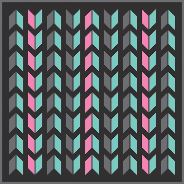 Kuma Outdoor Gear Kuma Chevron Outdoor Mat - 9ft x 9ft Vice -Bermuda/Pink/Graphite/Black - 882-KM-COM-VC-9