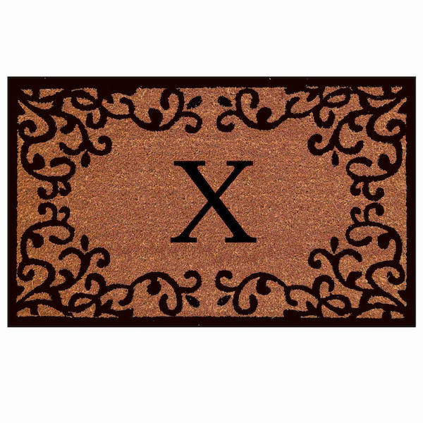 Calloway Mills Monogram Door Mat, Natural, Black, 18 in W x 30 in L - 180021830X