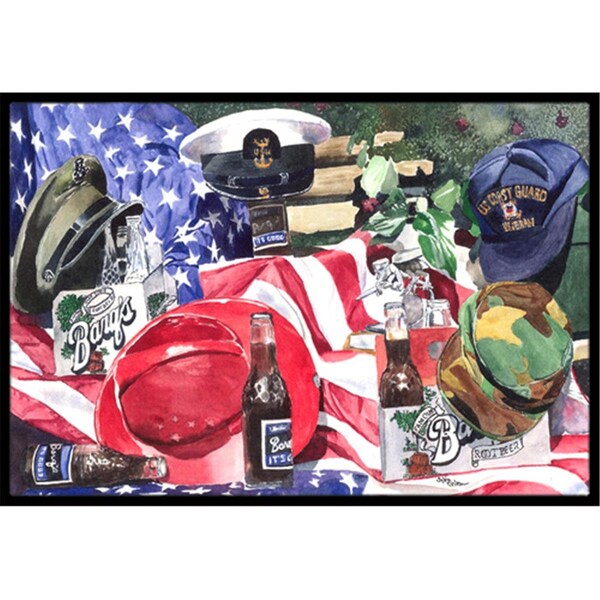 Beyondbasketball Barq's and Armed Forces Indoor Or Outdoor Mat - 18 x 27 in. - BE3385315