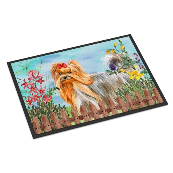 Carolines Treasures Yorkshire Terrier Spring Indoor or Outdoor Mat - 24 x 36 in. - CK1247JMAT
