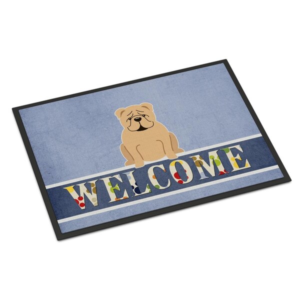 Carolines Treasures 18 x 27 in. English Bulldog Fawn Welcome Indoor or Outdoor Mat - BB5705MAT
