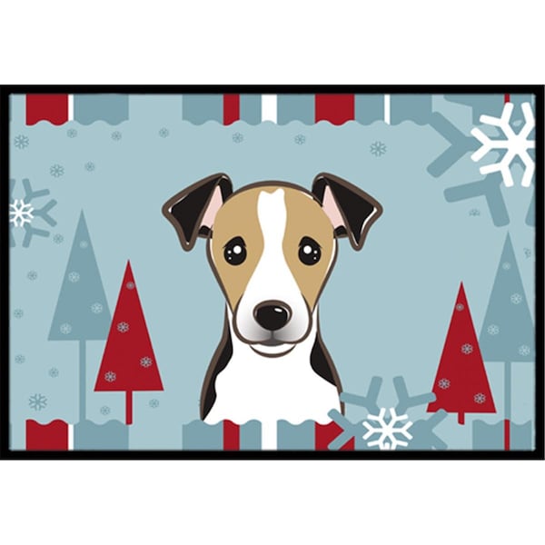 Carolines Treasures Winter Holiday Jack Russell Terrier Indoor and Outdoor Mat- 24 x 36 in. - BB1757JMAT