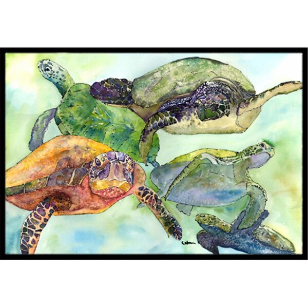 Carolines Treasures 18 x 27 in. Loggerhead Turtle Family Indoor Or Outdoor Mat - 8549MAT