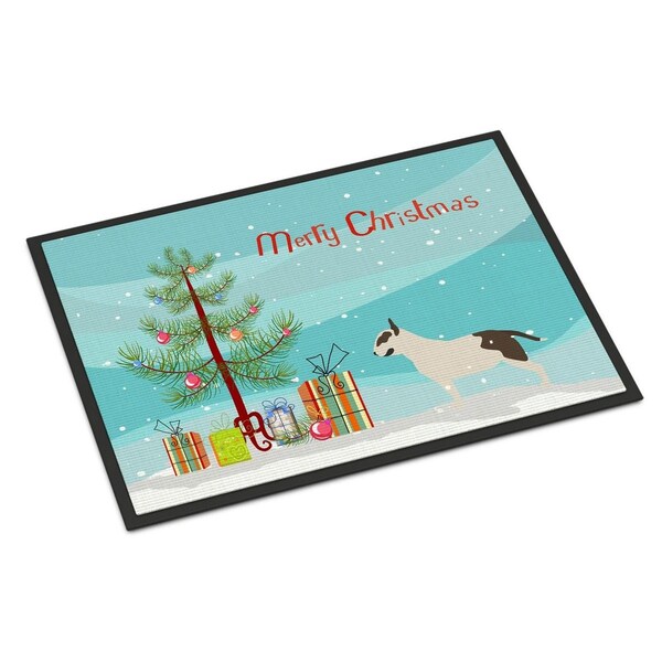 Carolines Treasures Bull Terrier Merry Christmas Tree Indoor or Outdoor Mat 18x27 - BB2996MAT