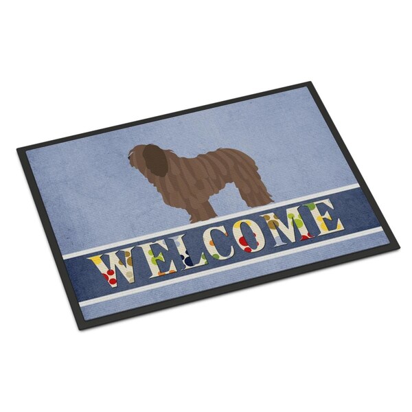 Carolines Treasures Bergamasco Shepherd Welcome Indoor or Outdoor Mat - 24 x 36 in. - BB8291JMAT
