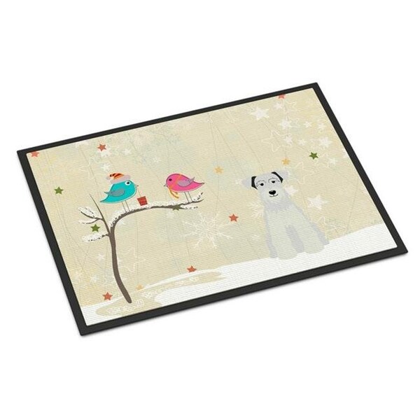 Carolines Treasures Carolines Treasures BB2525MAT Christmas Presents Between Friends Miniature Schanuzer White Indoor or Outdoor Mat; 18 x 0.25 x 27 in. - BB2525MAT