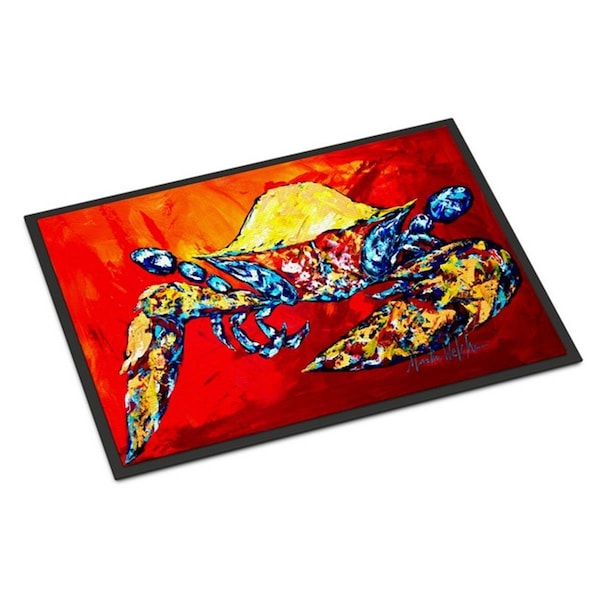 Carolines Treasures Bring it on Crab in Red Indoor or Outdoor Mat, 18 x 27 in. - MW1208MAT