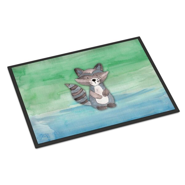 Carolines Treasures 24 x 36 in. Raccoon Watercolor Indoor or Outdoor Mat - BB7438JMAT