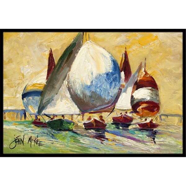 Carolines Treasures Bimini Sails Sailboat Indoor and Outdoor Mat- 24 x 36 in. - JMK1033JMAT