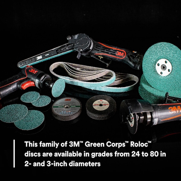 3M 3M Green Corps Disc, 80 grit, 3 in, 25 Discs/Carton, 10PK - 36536