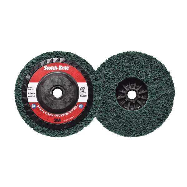 Scotch-Brite 5" dia. Green 100 grit Extra Coarse Aluminum Oxide Quick Change Disc - 7100177492