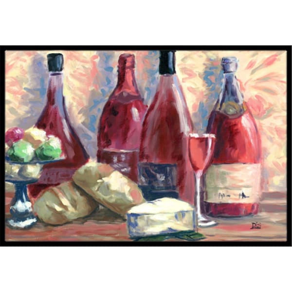 Carolines Treasures Wine and Cheese by David Smith Indoor or Outdoor Mat- 24 x 36 - SDSM0127JMAT
