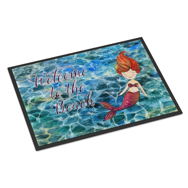 Carolines Treasures Mermaid Water Welcome Indoor or Outdoor Mat - 18 x 27 in. - BB8521MAT