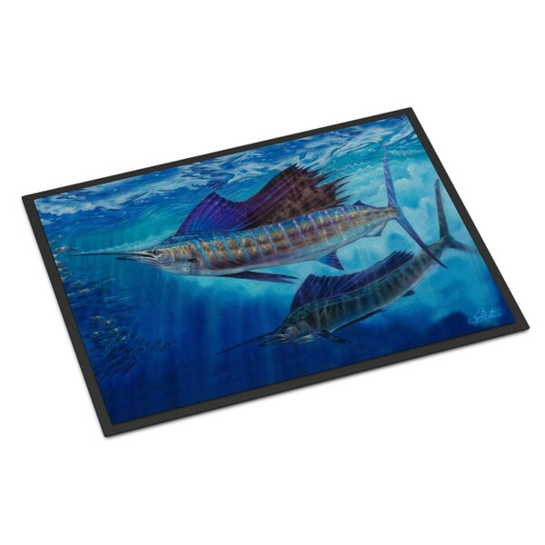 Carolines Treasures 24 x 36 in. Wide Open Sailfish Indoor or Outdoor Mat - JMA2011JMAT