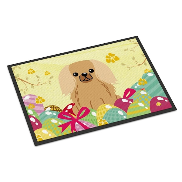 Carolines Treasures 24 x 36 in. Easter Eggs Pekingnese Fawn Sable Indoor or Outdoor Mat - BB6104JMAT