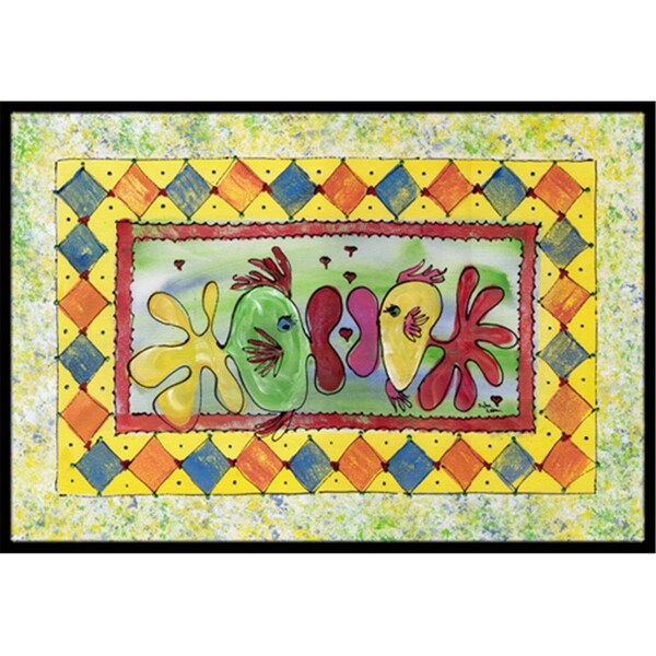 Carolines Treasures Fish Kissing Fish Indoor Or Outdoor Mat - 18 x 27 in. - 8074-MAT