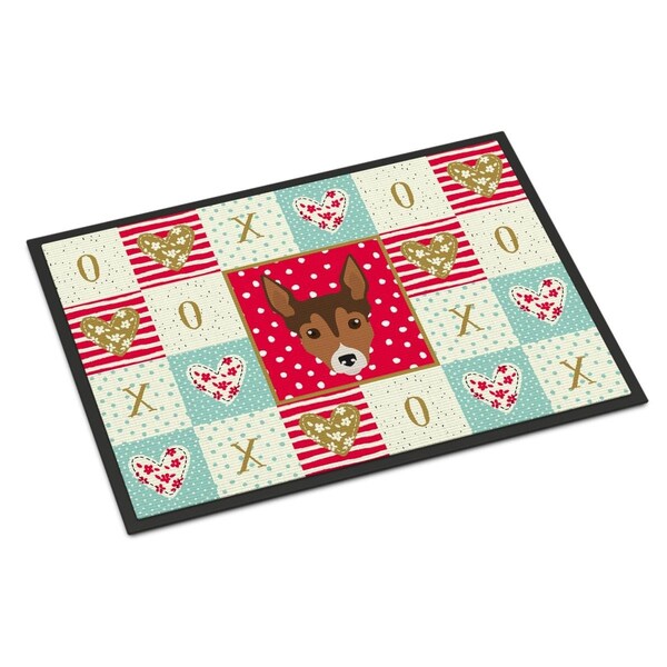 Carolines Treasures 18 x 27 in. Tenterfield Terrier Love Indoor or Outdoor Mat - CK5239MAT